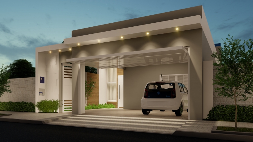 Plantas de casas para construir com garagem para 2 carros