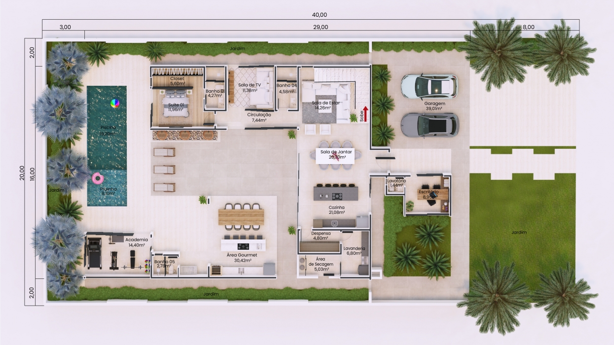 Plantas de casas sobrado com dormitório no térreo