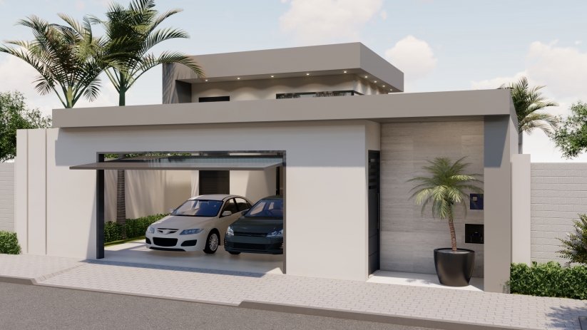 Casas para construir com 2 vagas de garagem