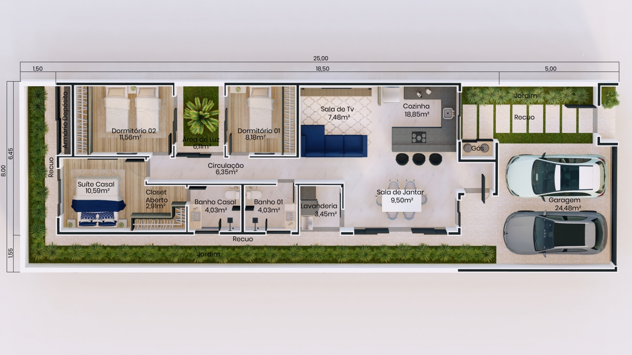 Plantas de Casas com portão