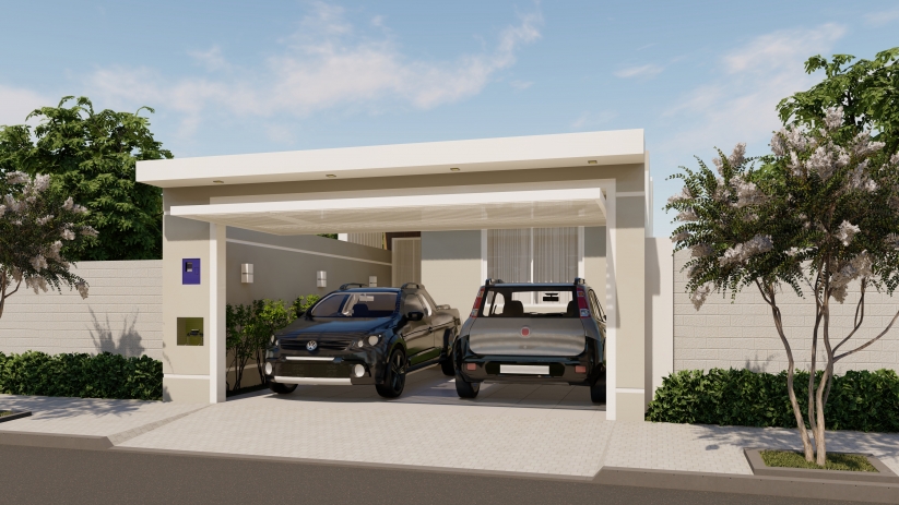 Plantas de casas com garagem para 2 carros