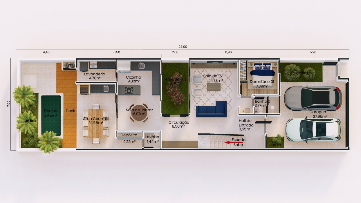 Plantas de casas com quarto no térreo